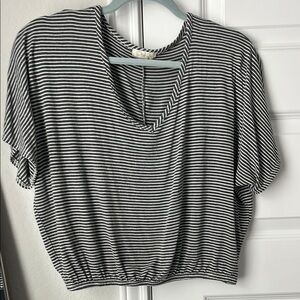 Olivia Rae Black and White Boxy Short Sleeve T-Shirt